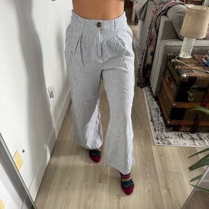 Versona Striped Blue and White Buttoned Garment